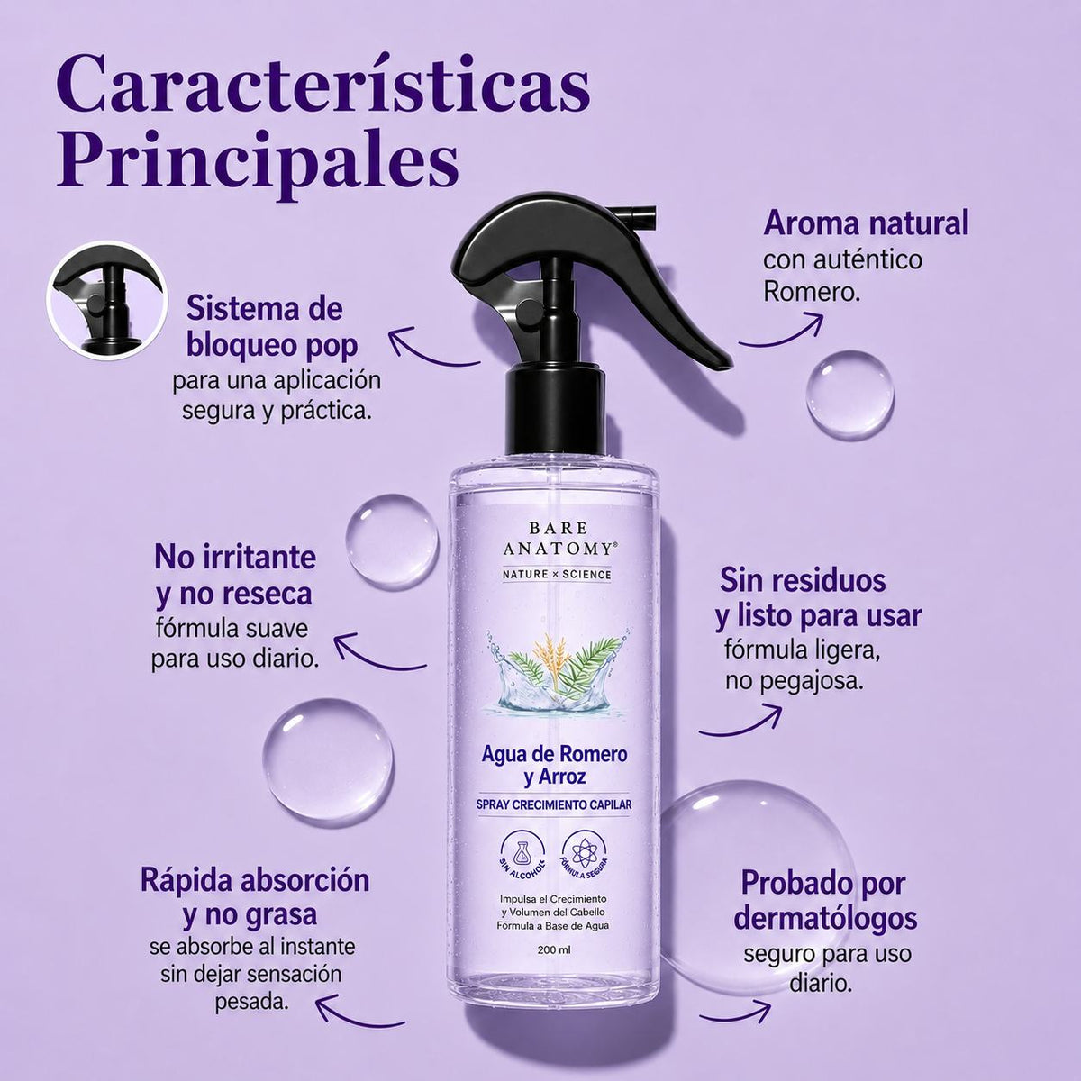 Tónico de crecimiento romero y arroz